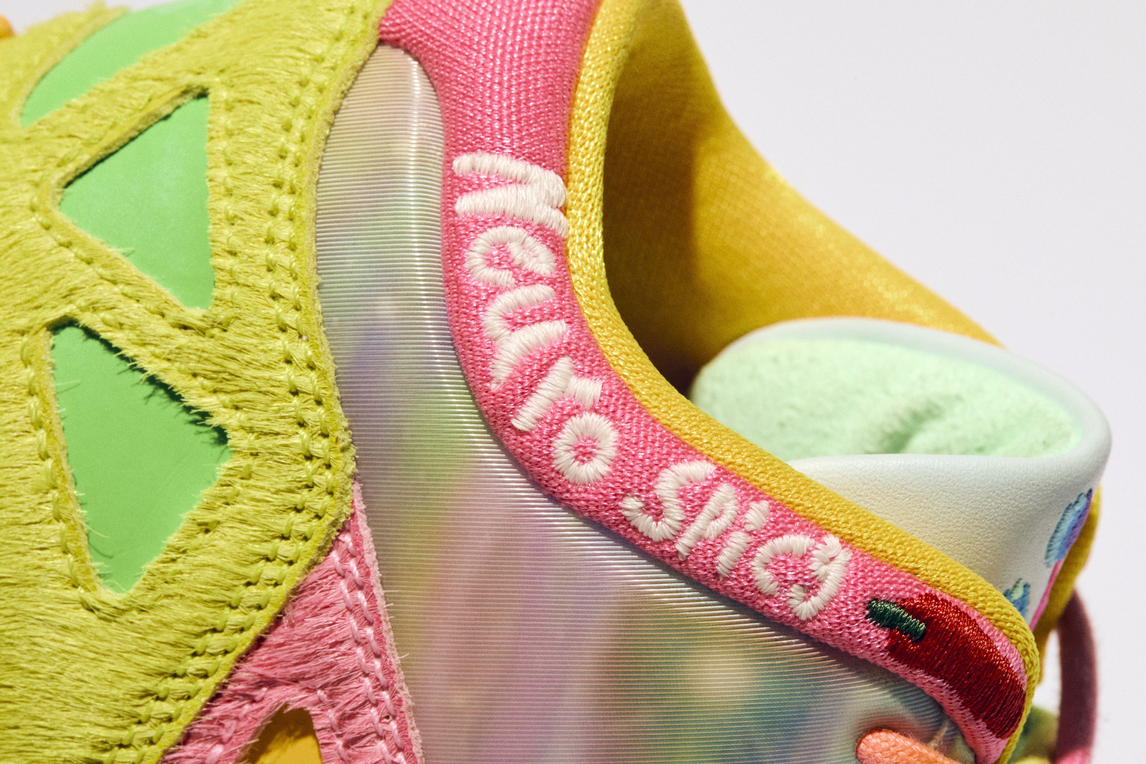 The collar of Avery Wilson’s Air Jordan 11 Low IE.