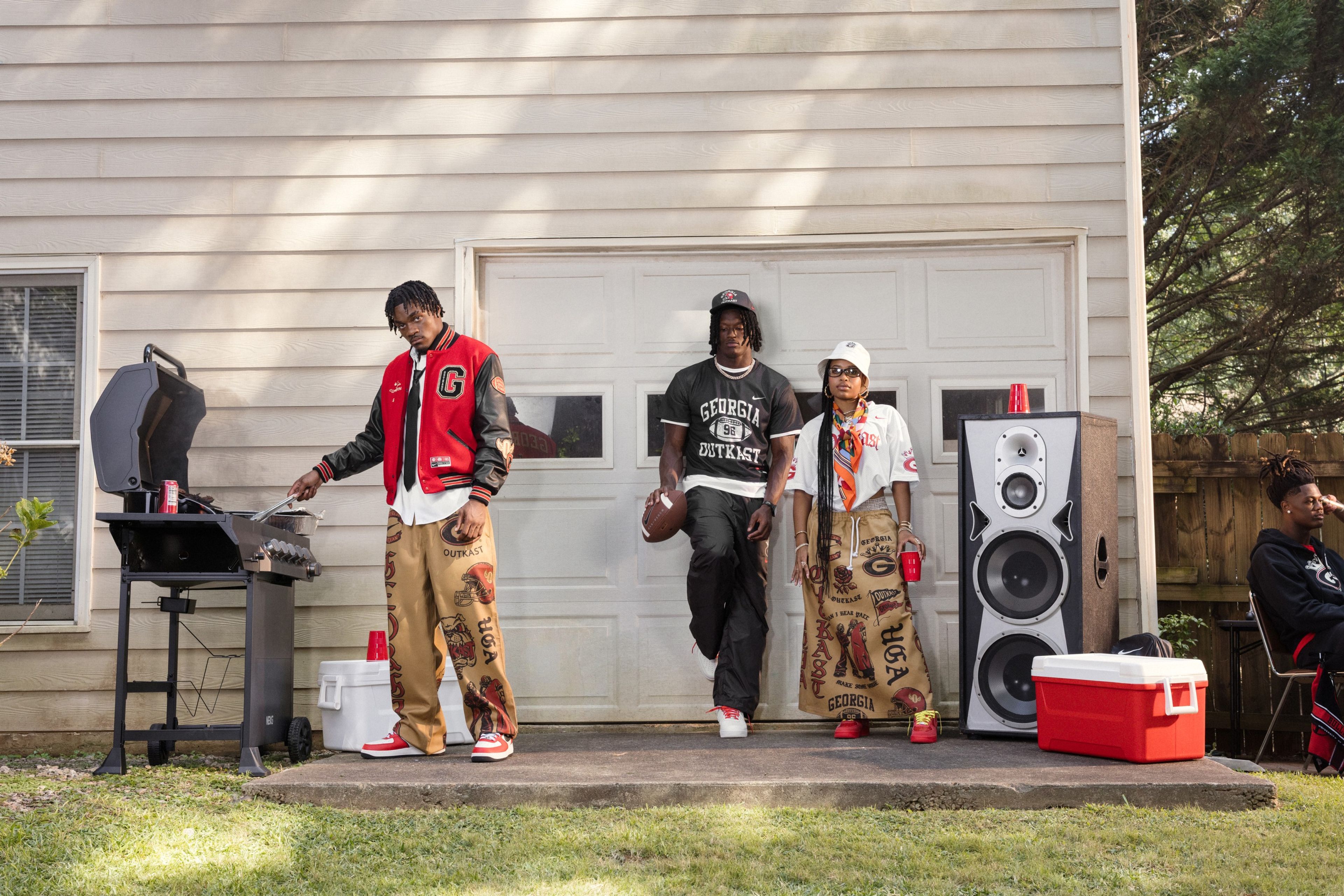Nike NIL athletes KJ Bolden and Chris Cole in the new Outkast U collection.