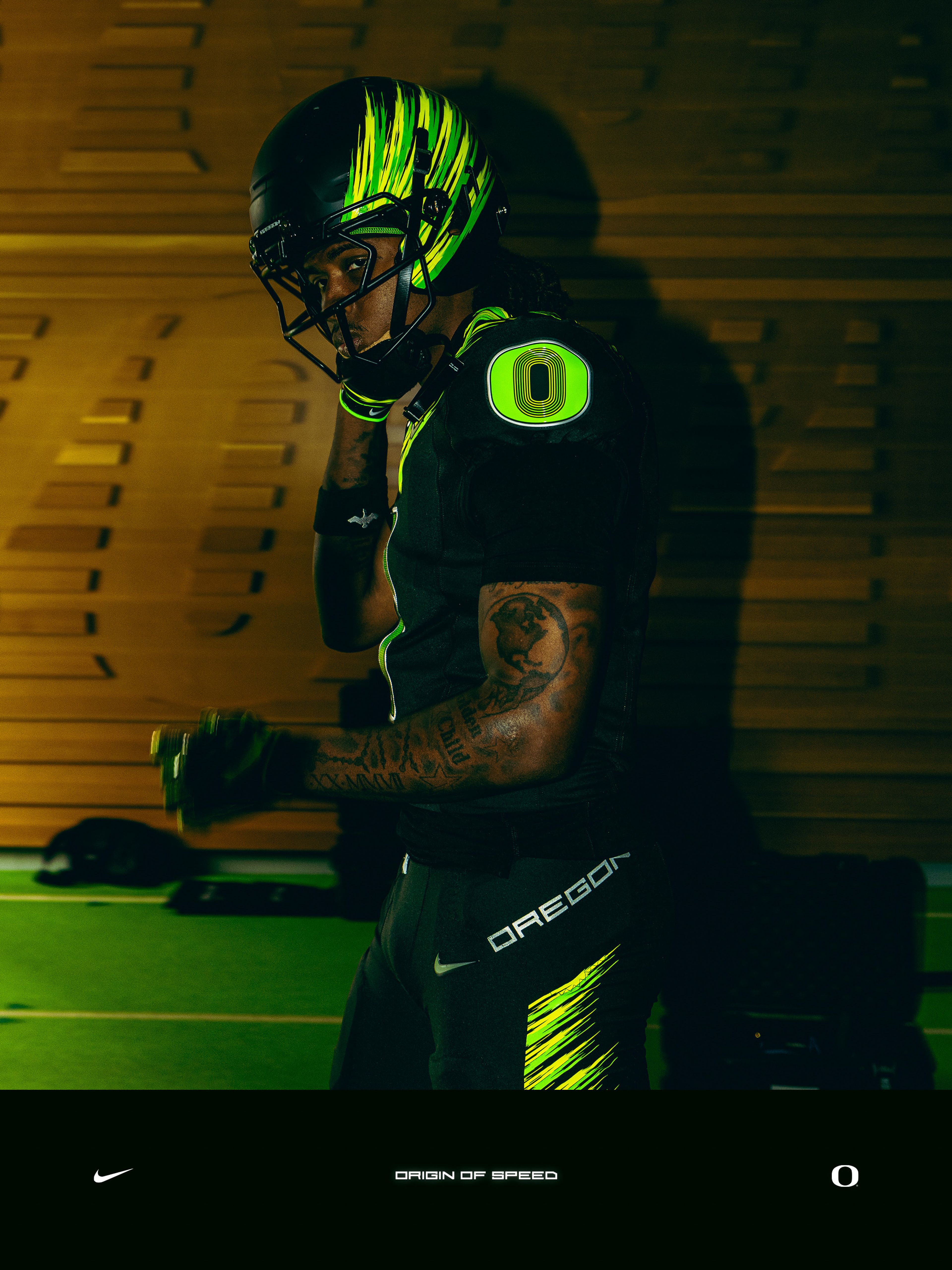 An Oregon Ducks football player.
