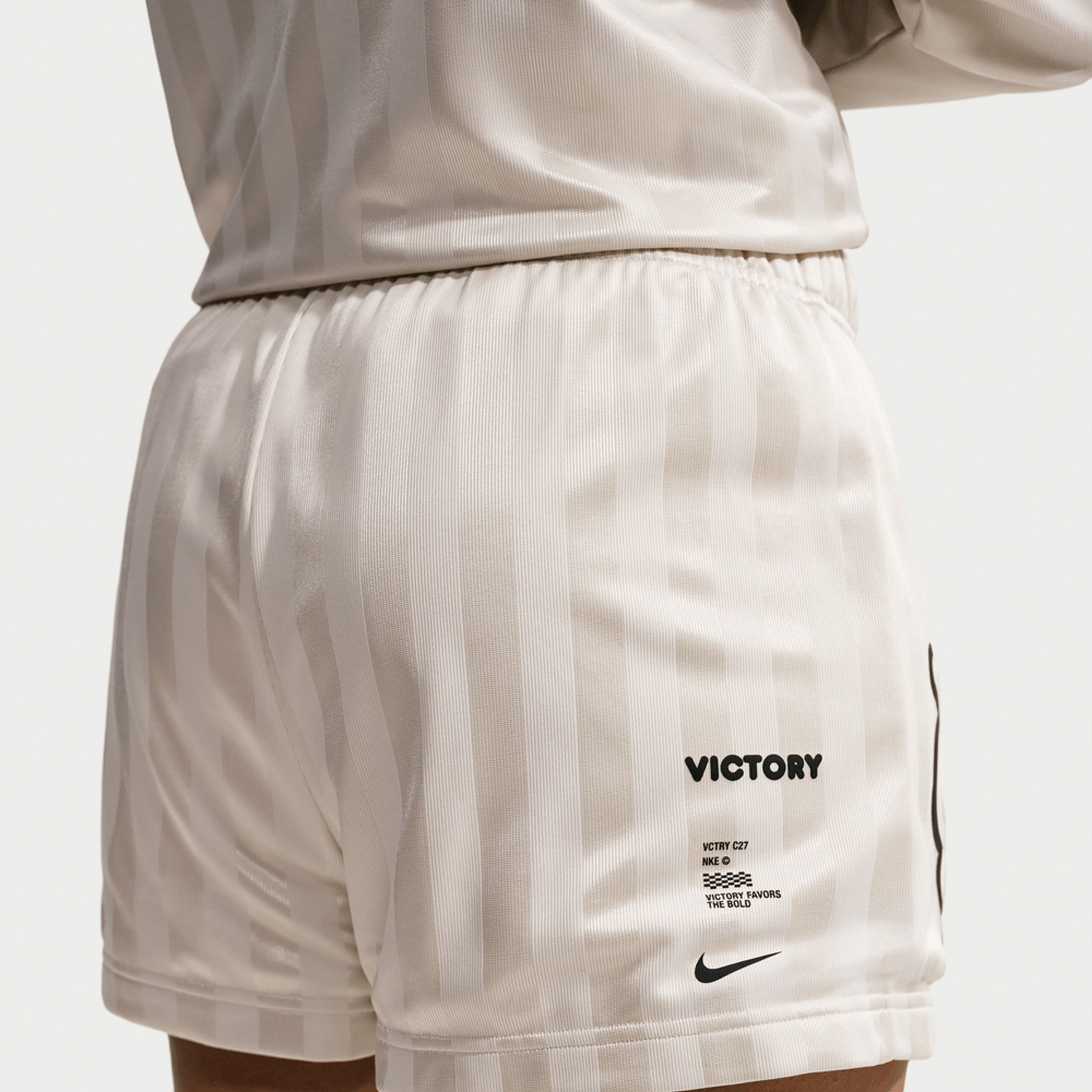 Nike Victory Collection white striped soccer shorts