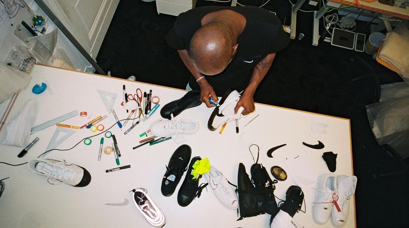 Official Nike press image for Virgil Abloh: The Codes at The Shed in New York City. Official Nike image
