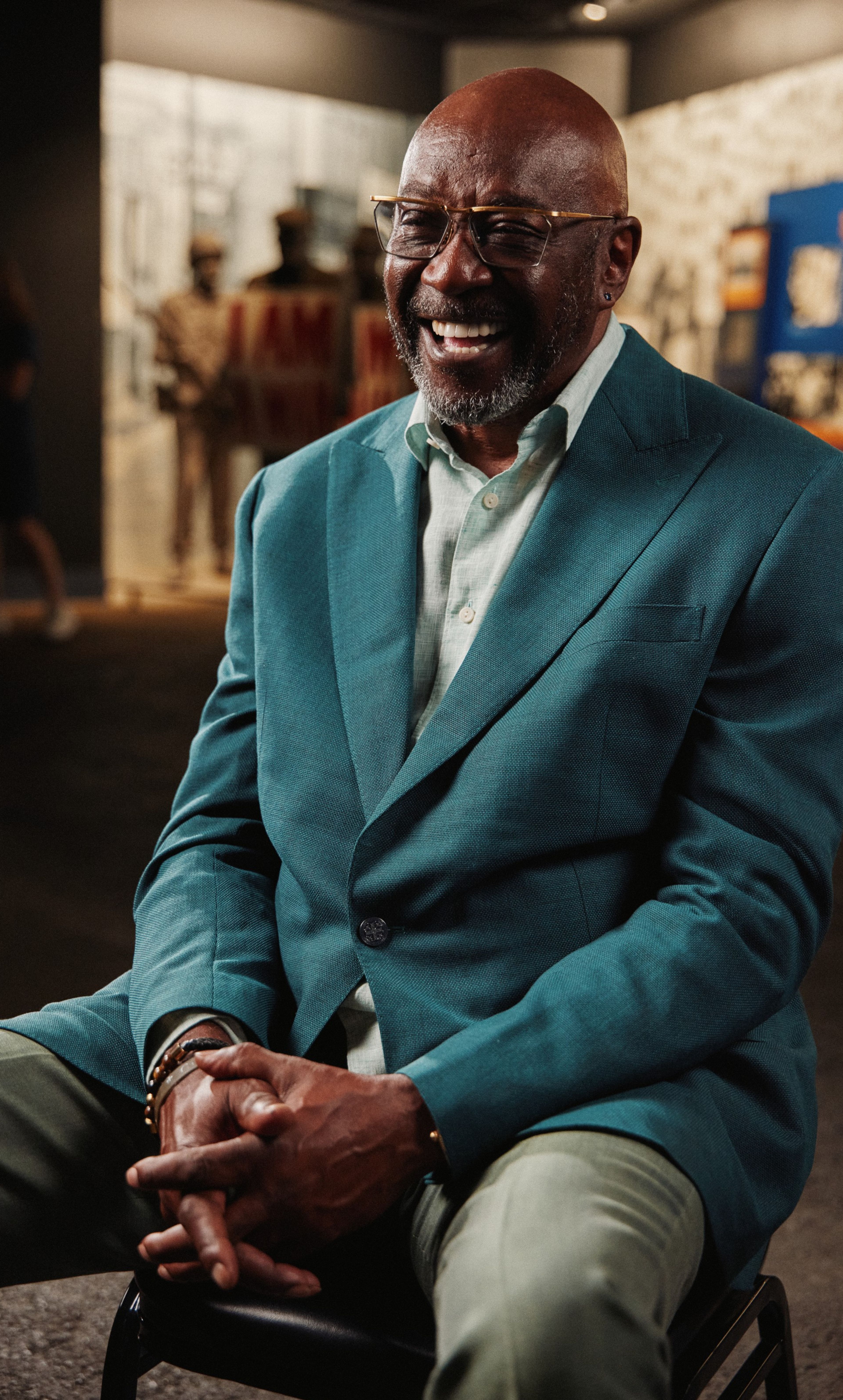 Willie Gregory, Nike Senior Director, Community Relations, smiles while sitting inside the National Civil Rights Museum.