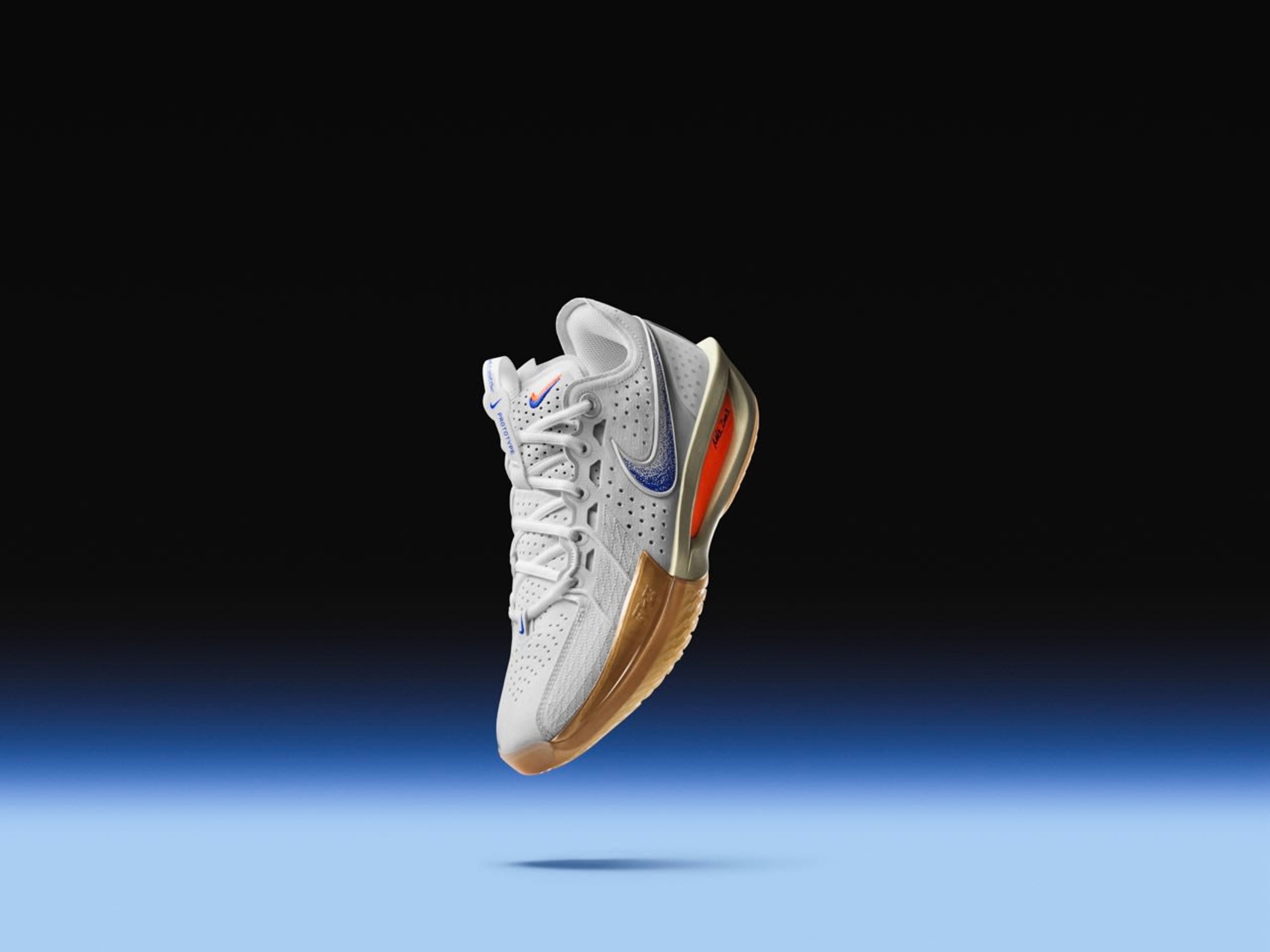 Front angled view of the Nike G.T. Cut 3 in white