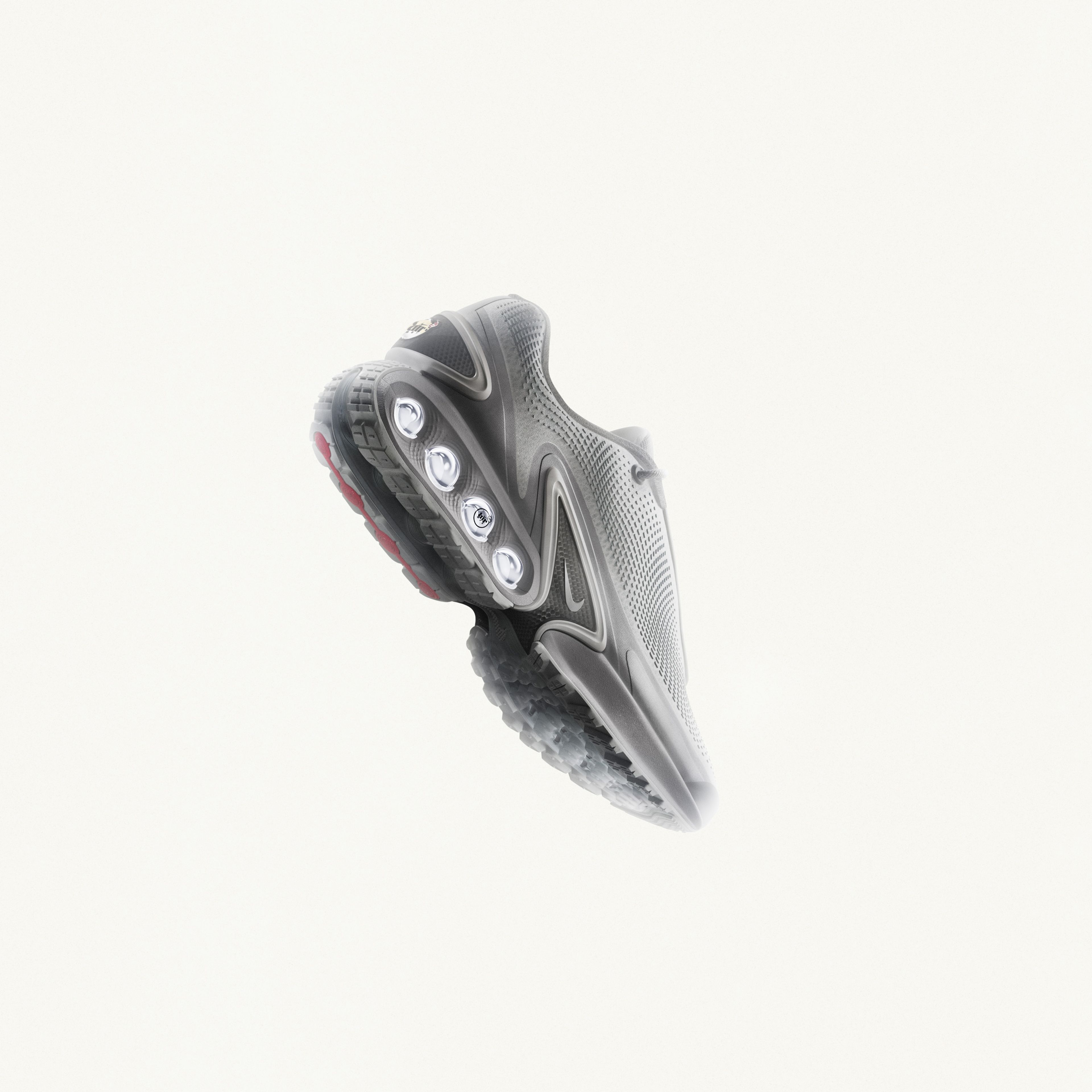 Right side view of the Nike Air Max Dn in the white colorway