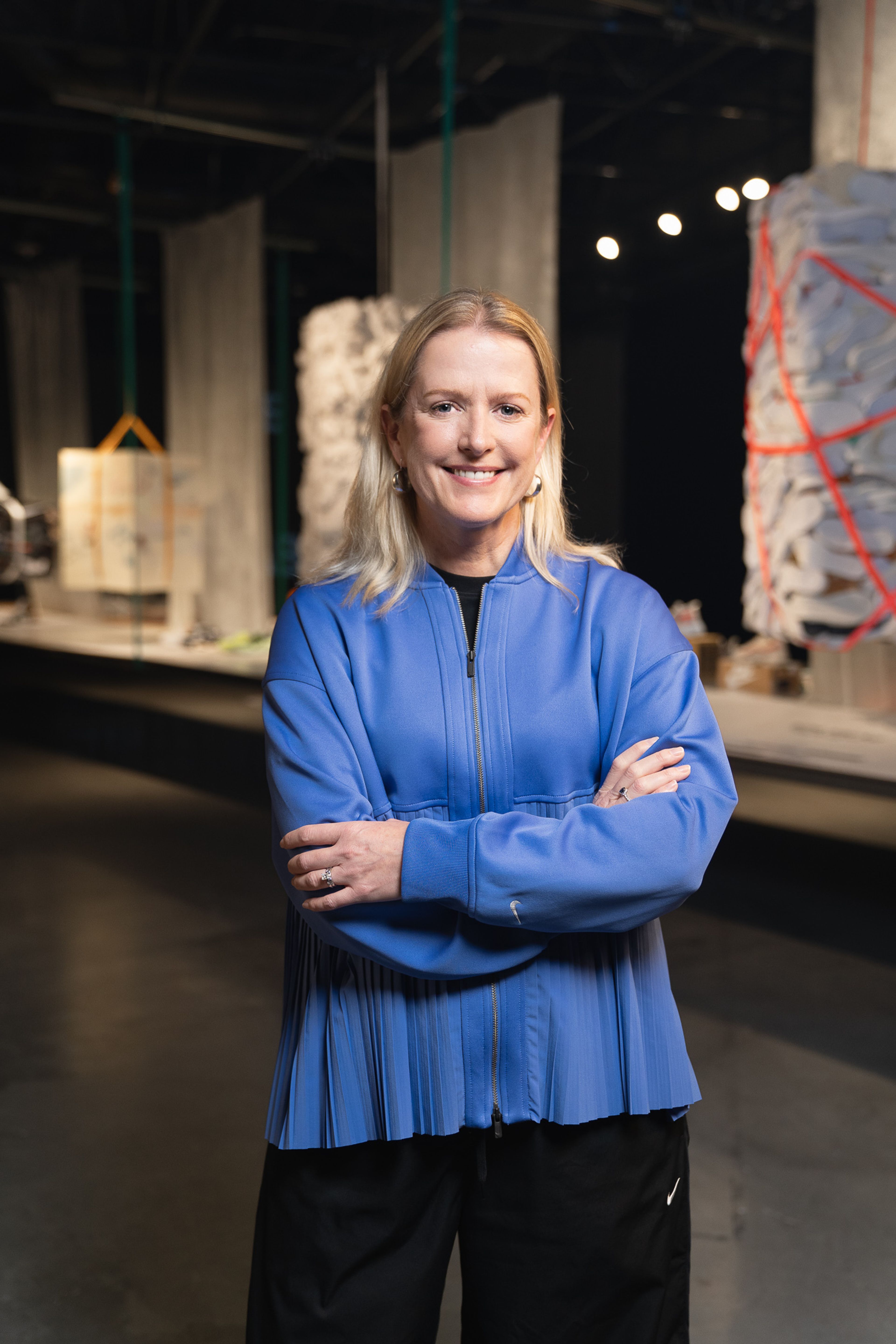 Cimarron Nix, Chief Sustainability Officer, NIKE, Inc., at a sustainability exhibit on Nike’s Philip H. Knight Campus in Beaverton, Oregon