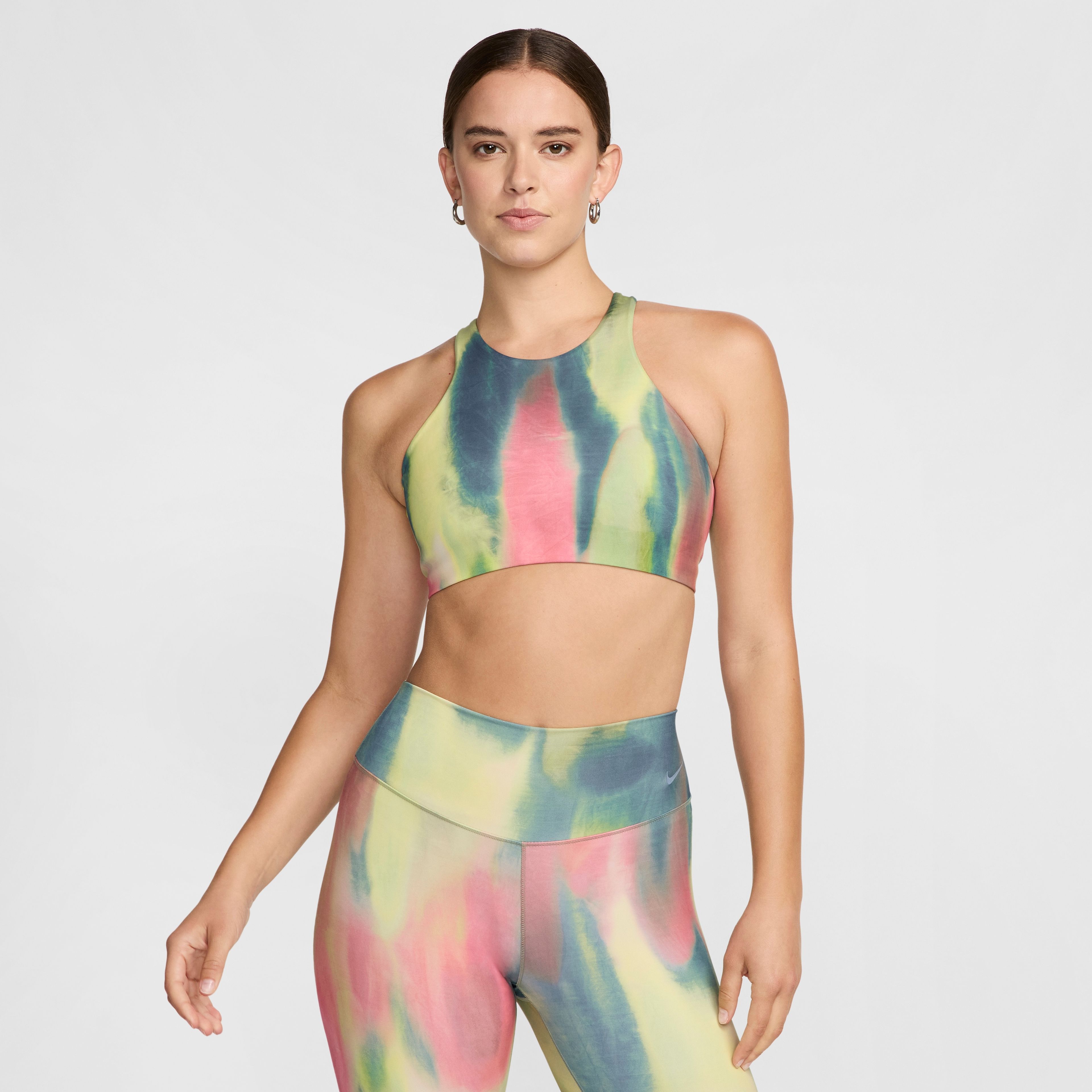 Nike One leggings and a Nike Alate bra from the Nike Artist Collection.