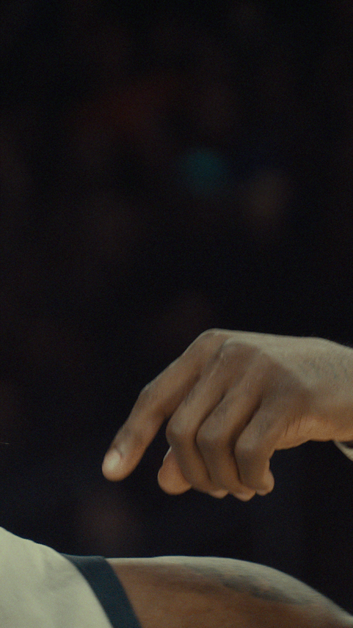 Video loop of Lebron James circling his fingers near his head, signaling "crazy" to a competitor.
